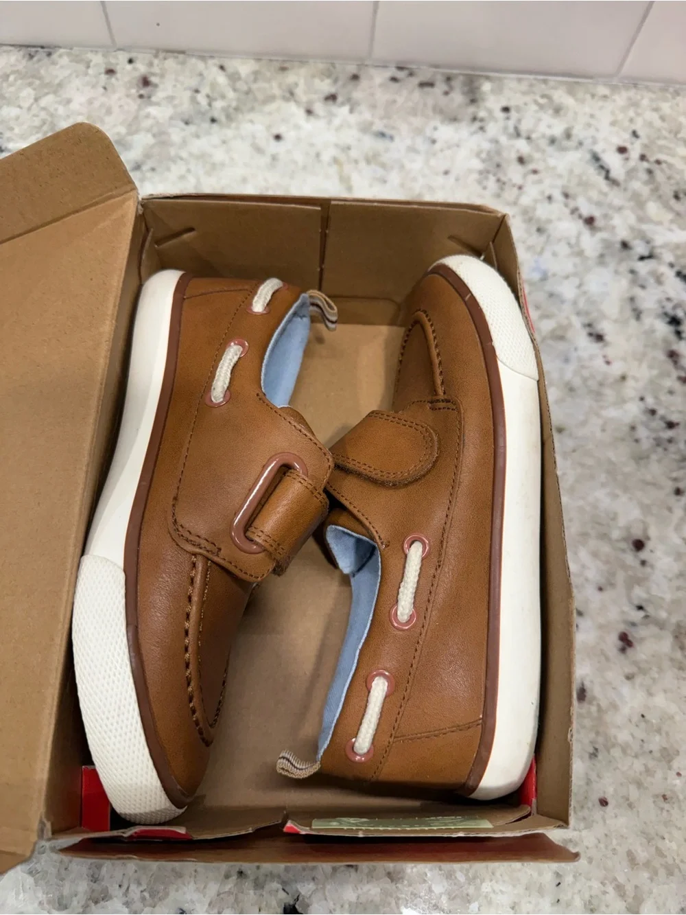 Cat & Jack Tan Brown Kids Hook-and-Loop Casual Sneakers Size 12